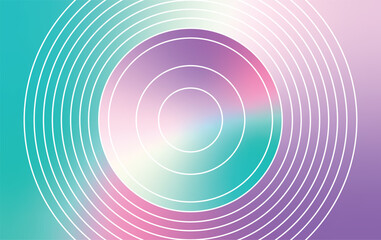 abstract colorful background with circular shape and retro gradient with bright and bold colors
