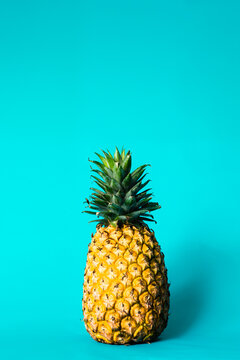 pineapple against a blue background