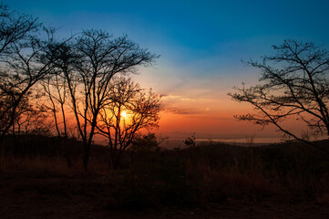 Sunset in Malawi, landascape Africa