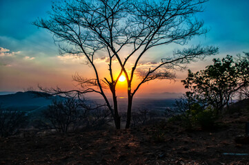 Fototapeta na wymiar Sunset in Malawi, landascape Africa
