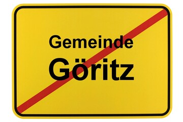 Illustration eines Ortsschildes der Gemeinde Göritz in Brandenburg