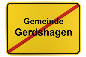 Illustration eines Ortsschildes der Gemeinde Gerdshagen in Brandenburg