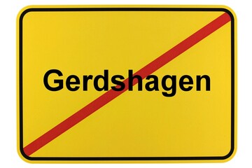 Illustration eines Ortsschildes der Gemeinde Gerdshagen in Brandenburg