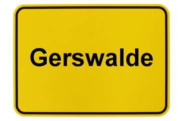 Illustration eines Ortsschildes der Gemeinde Gerswalde in Brandenburg