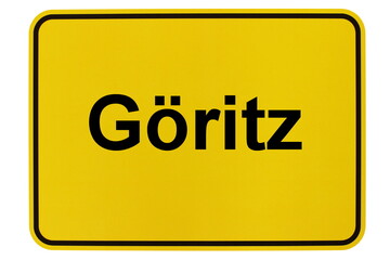 Illustration eines Ortsschildes der Gemeinde Göritz in Brandenburg