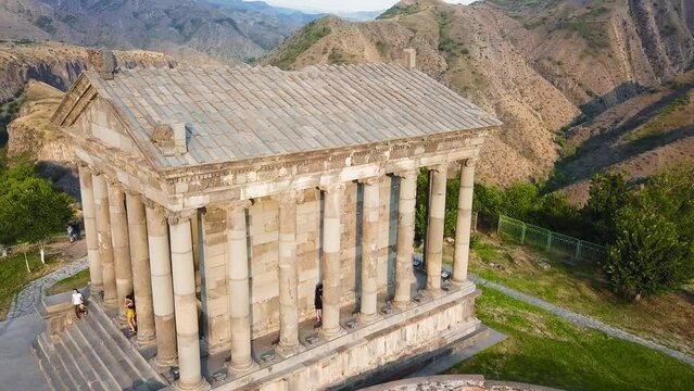 Aerial Drone View On The Garni Temple, Armenia	