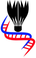 Shuttlecock and DNA icon