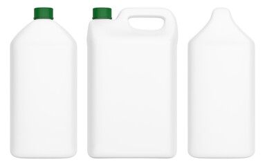 Mockup of blank plastic / hdpe 5l container without labels.