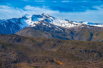 Winter landscape of the Mount Veleta. Sierra Nevada mountain Range, Spain.