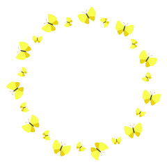 ちょうちょの円形フレーム