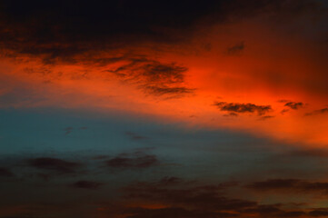 Fototapeta na wymiar Beautiful sunset sky with clouds. Abstract sky.