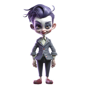 Sultry 3D Joker Woman with a Trick Up Her Sleeve PNG Transparent Background