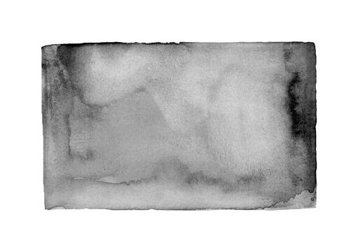 Painted Black Ombre Watercolor Square Background.