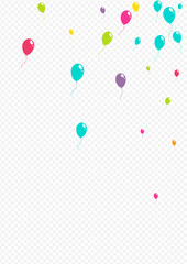 Color Party Baloon Vector Transparent Background.