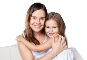 Happy Mother and daughter hugging