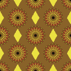Seamless vector pattern with abstract ornamental elements. Graphic background for surface design.