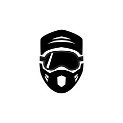 cool helmet vector illustration in black, perfect for icons, mascots, logos, etc.
