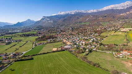Claix vue de drone, Isère, Auvergne-Rhône-Alpes, France