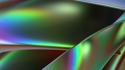 Rainbow chrome metal plate magnified psychedelic cyberpunk modern 3d rendering background material