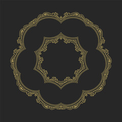 A gold frame with a floral pattern in the middle