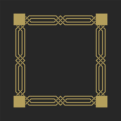 A gold frame with a pattern in the style of art deco.