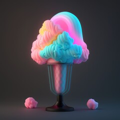 Cotton Candy: A Vibrant and Flashy Display of Fluorescent Colors in a Powerful Image