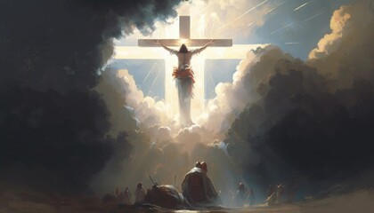 Depiction of a Large Crucifix in Airshocks, Inspired by Galatians 2:20