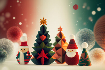 christmas tree and snowman