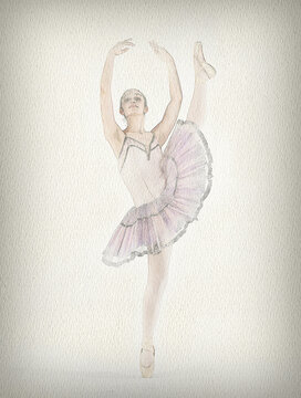 Watercolor of a ballet dancer