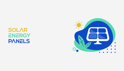 Solar Energy Panels. Concept of alternative Energy. 
Sun power photovoltaic. Renewable energy. Vector illustration