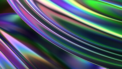 Rainbow chrome metal plate beautiful reflection psychedelic cyberpunk modern 3d rendering background material