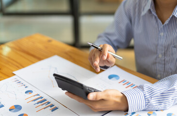 Fototapeta premium The concept of finance and accounting in the office.