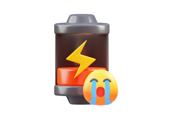 3d rendering of electric car low battery status, suitable for your projects related to green energy, electric car, and renewable energy	
