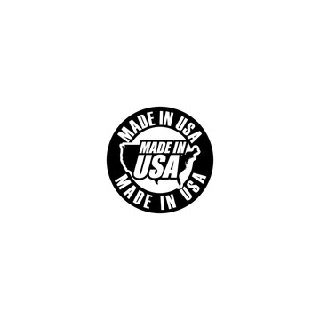 Made in USA text emblem badge isolated on white background 