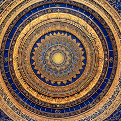 Fototapeta premium Mandala sign made of astral ground with generative AI technology