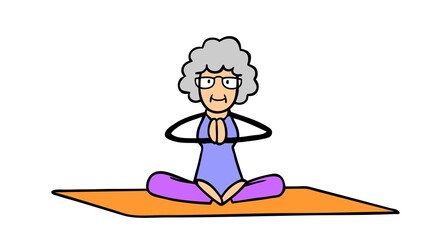 Aktive Seniorin in Lotus Sitz beim Yoga