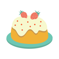 piece of cake pie with strawberry