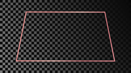 Rose gold glowing trapezoid shape frame