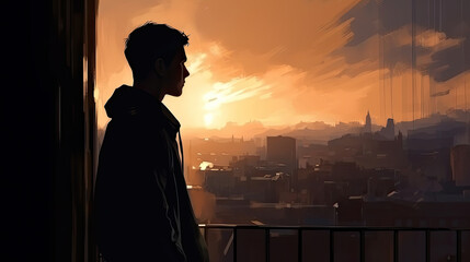 silhouette of a person created with Generative AI technology