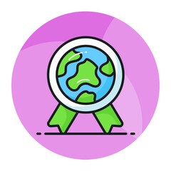 Carefully designed icon of eco badge in editable style, premium icon of world earth day
