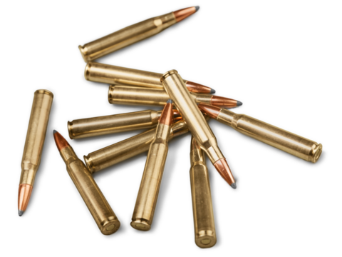 Bullets isolated on white background