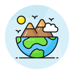 Ecology vector design in modern and trendy style, green earth planted concept, icon of world ecology