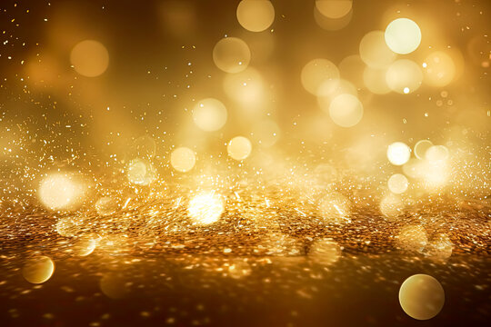 Golden twinkle background. Generative Ai.
