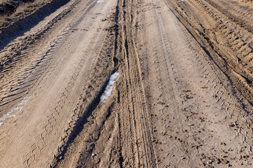 dangerous road for cars in the winter cold season