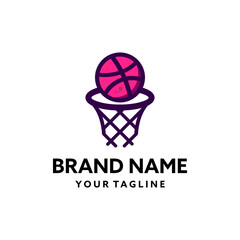 basketball hoop logo vector 