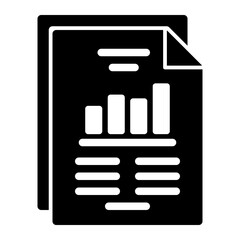 Business report icon with document file contains chart