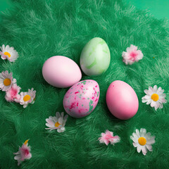 easter eggs in grass
