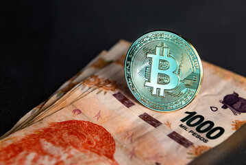 Bitcoin crypto currency and Argentine pesos