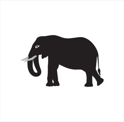 An elephant silhouette vector art.