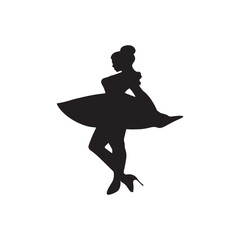 Fototapeta na wymiar A cute dancing girl silhouette vector art